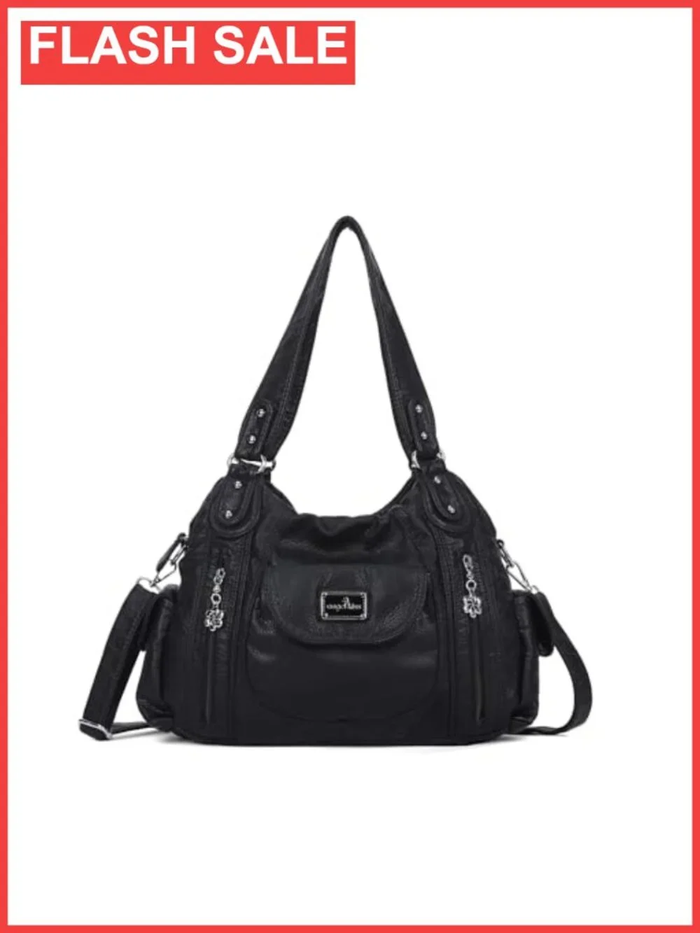 Faux Leather Hobo Shoulder Bag Large Multi-Pocket Tote Purse